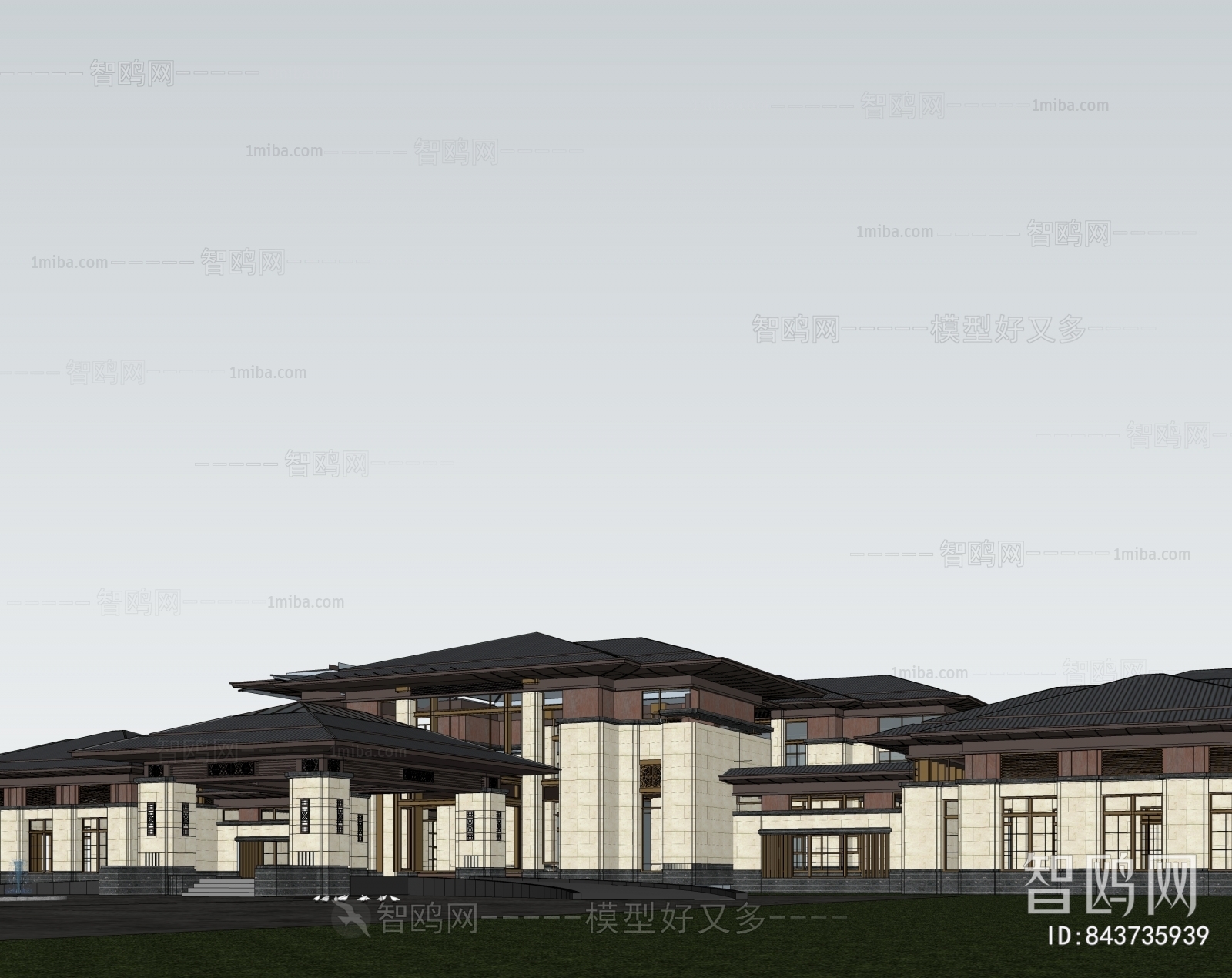 New Chinese Style Appearance Of Commercial Building
