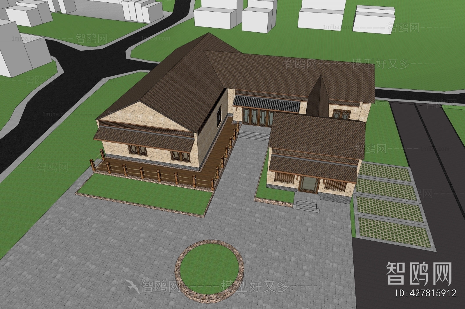 New Chinese Style Appearance Of Commercial Building