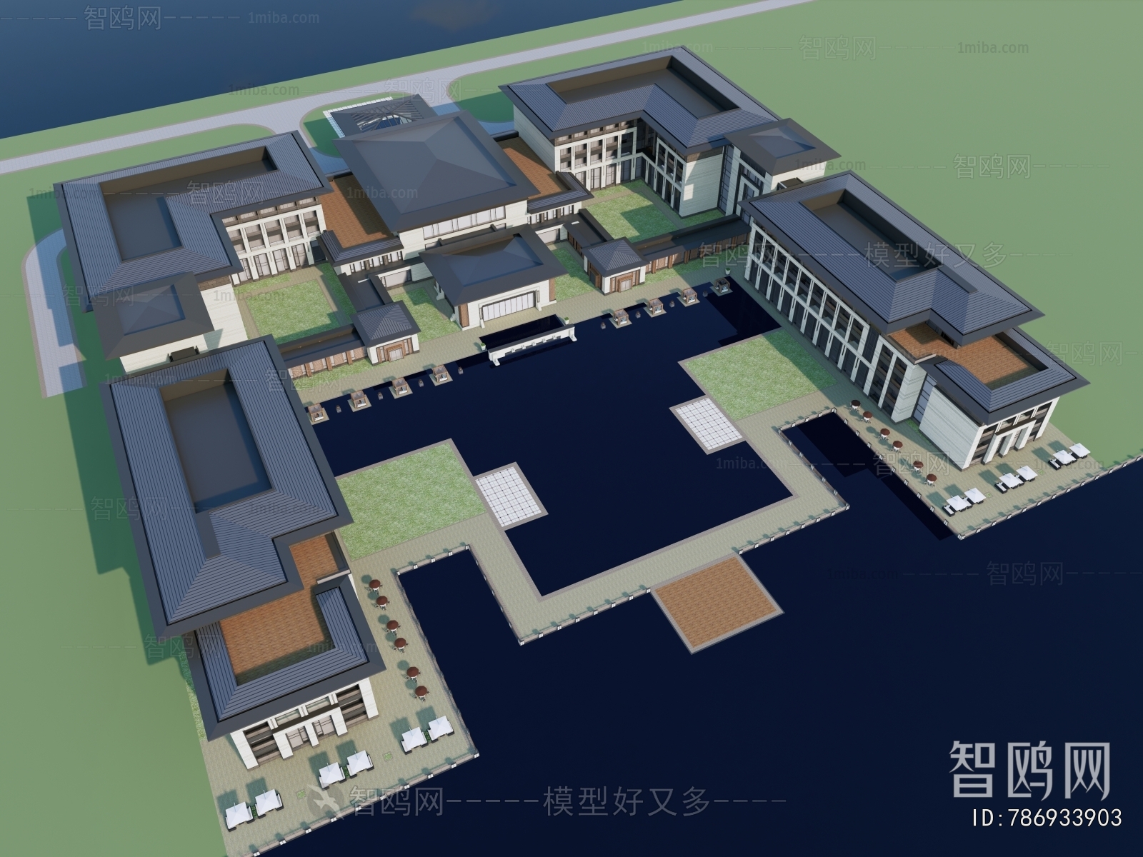 New Chinese Style Appearance Of Commercial Building