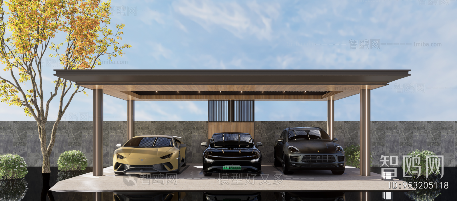 New Chinese Style Outdoor Parking Lot