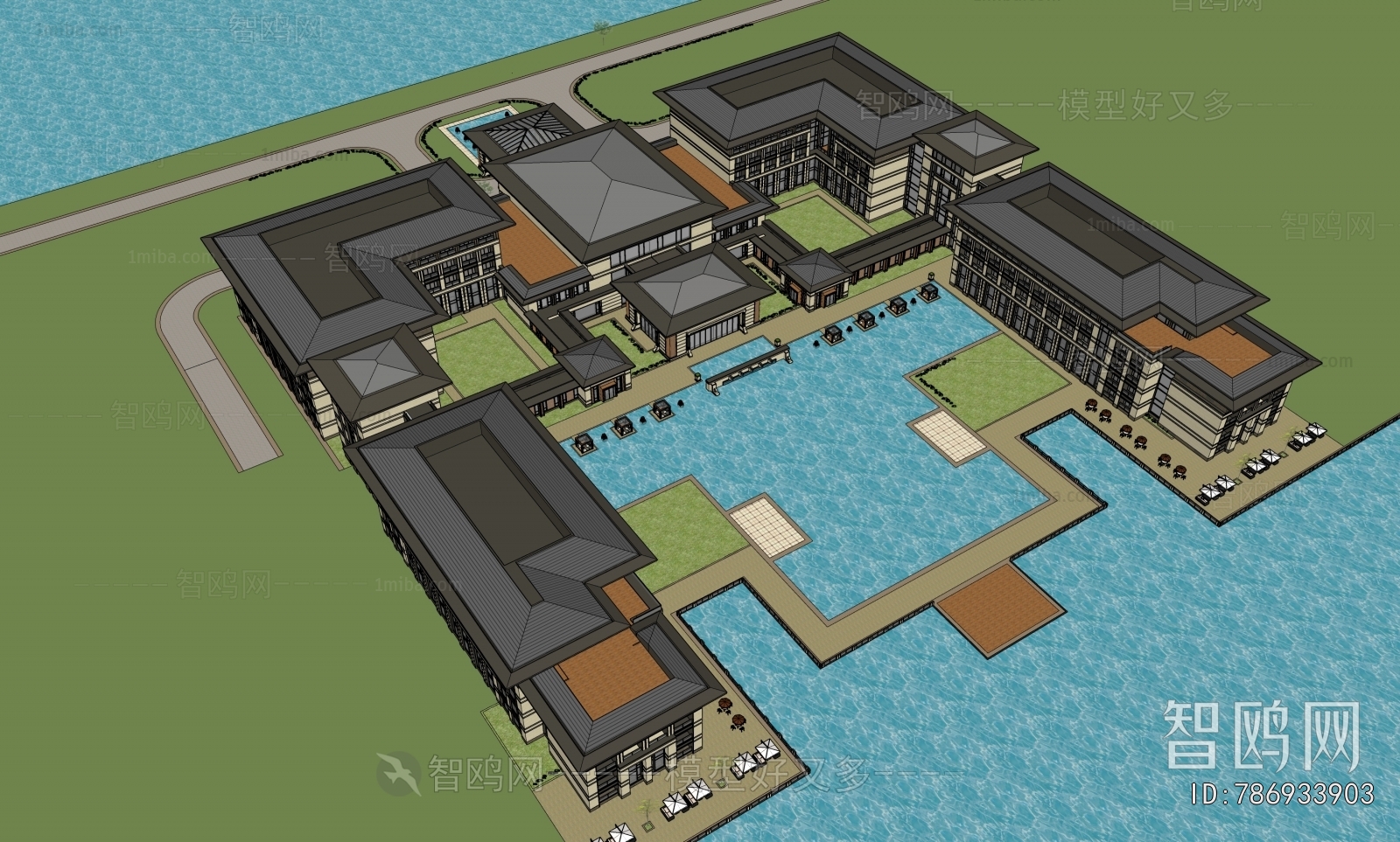 New Chinese Style Appearance Of Commercial Building