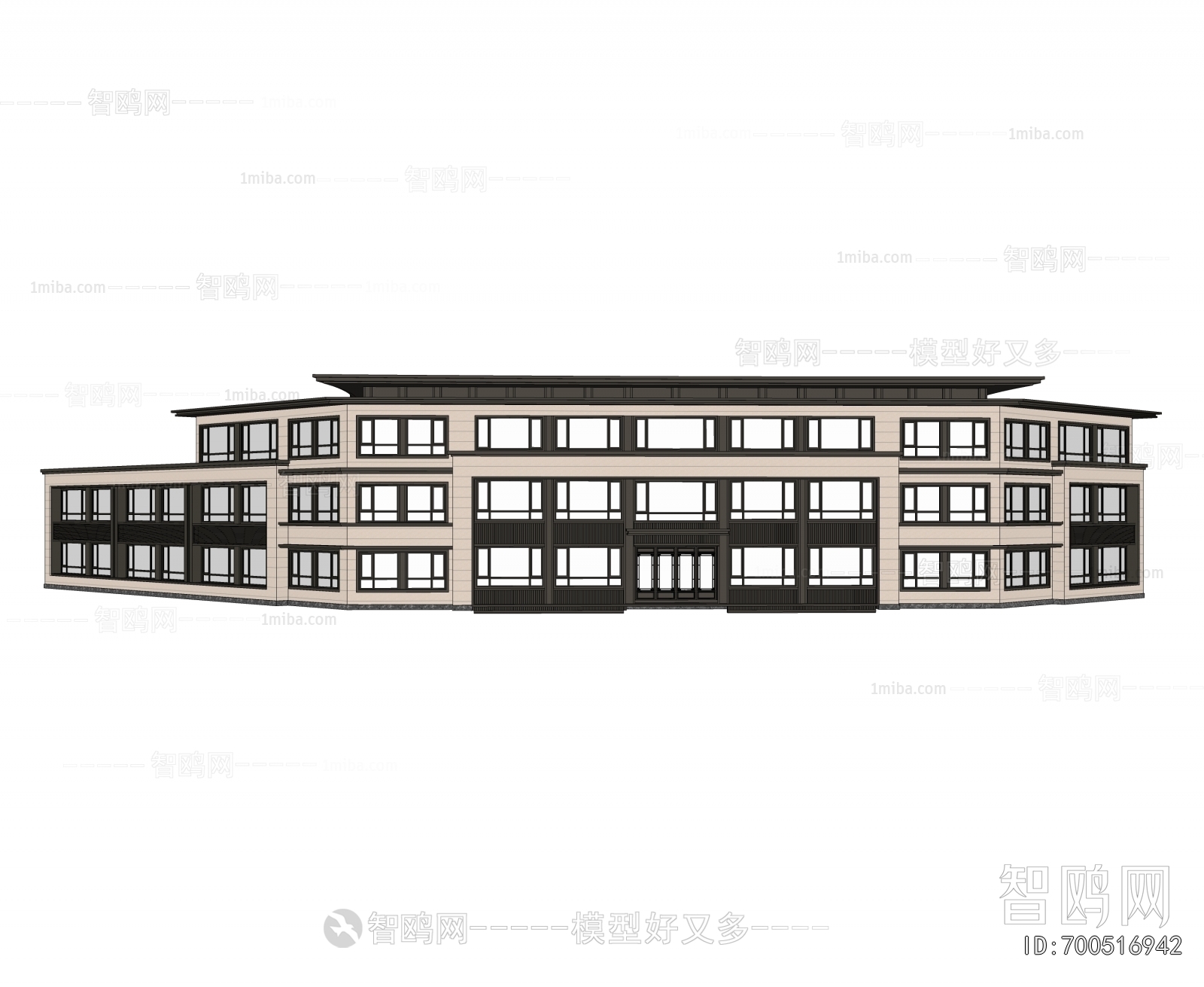 New Chinese Style Appearance Of Commercial Building