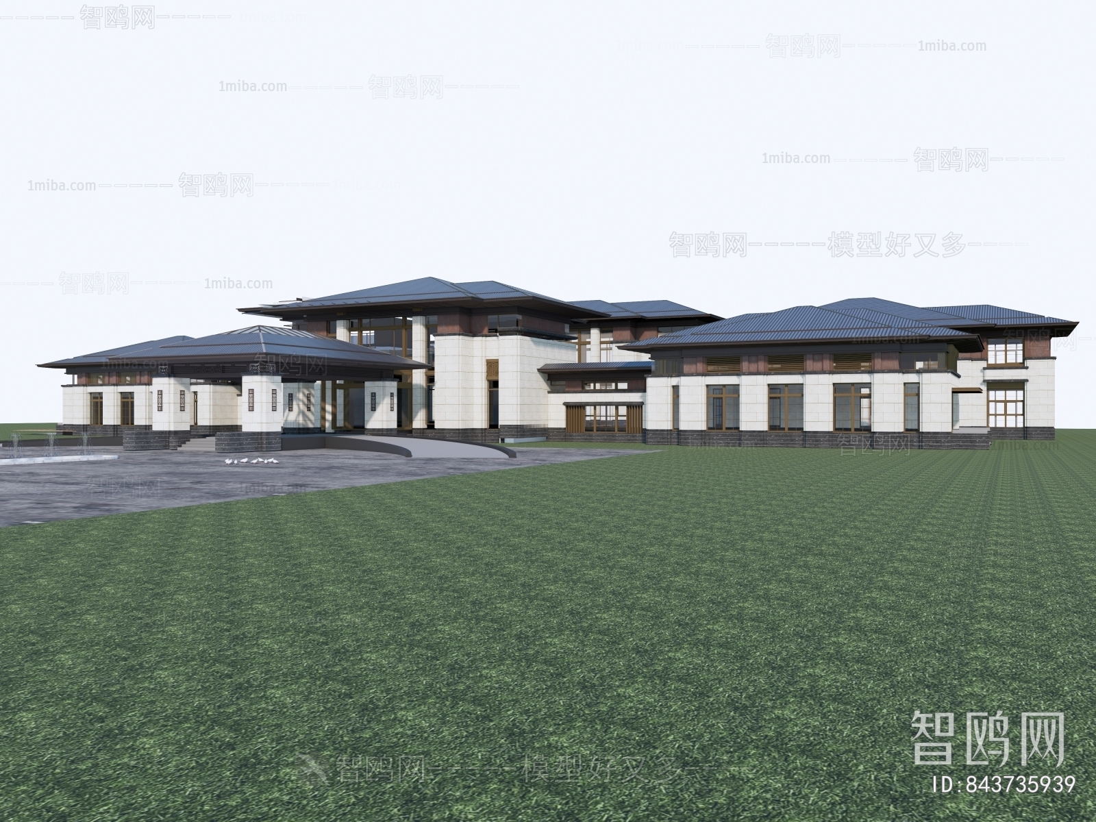 New Chinese Style Appearance Of Commercial Building