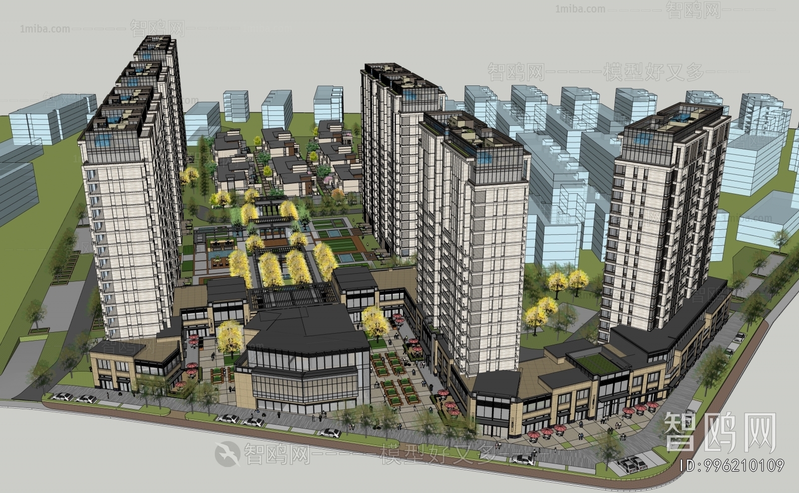 Modern Architectural Bird's-eye View Planning