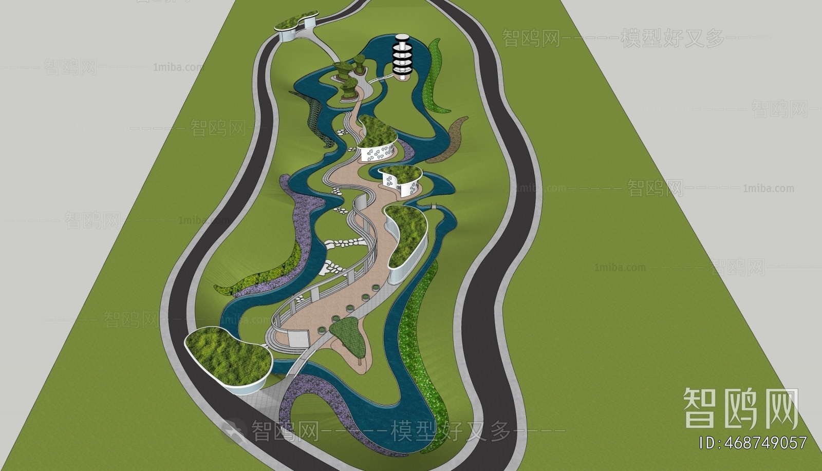 Modern Architectural Bird's-eye View Planning