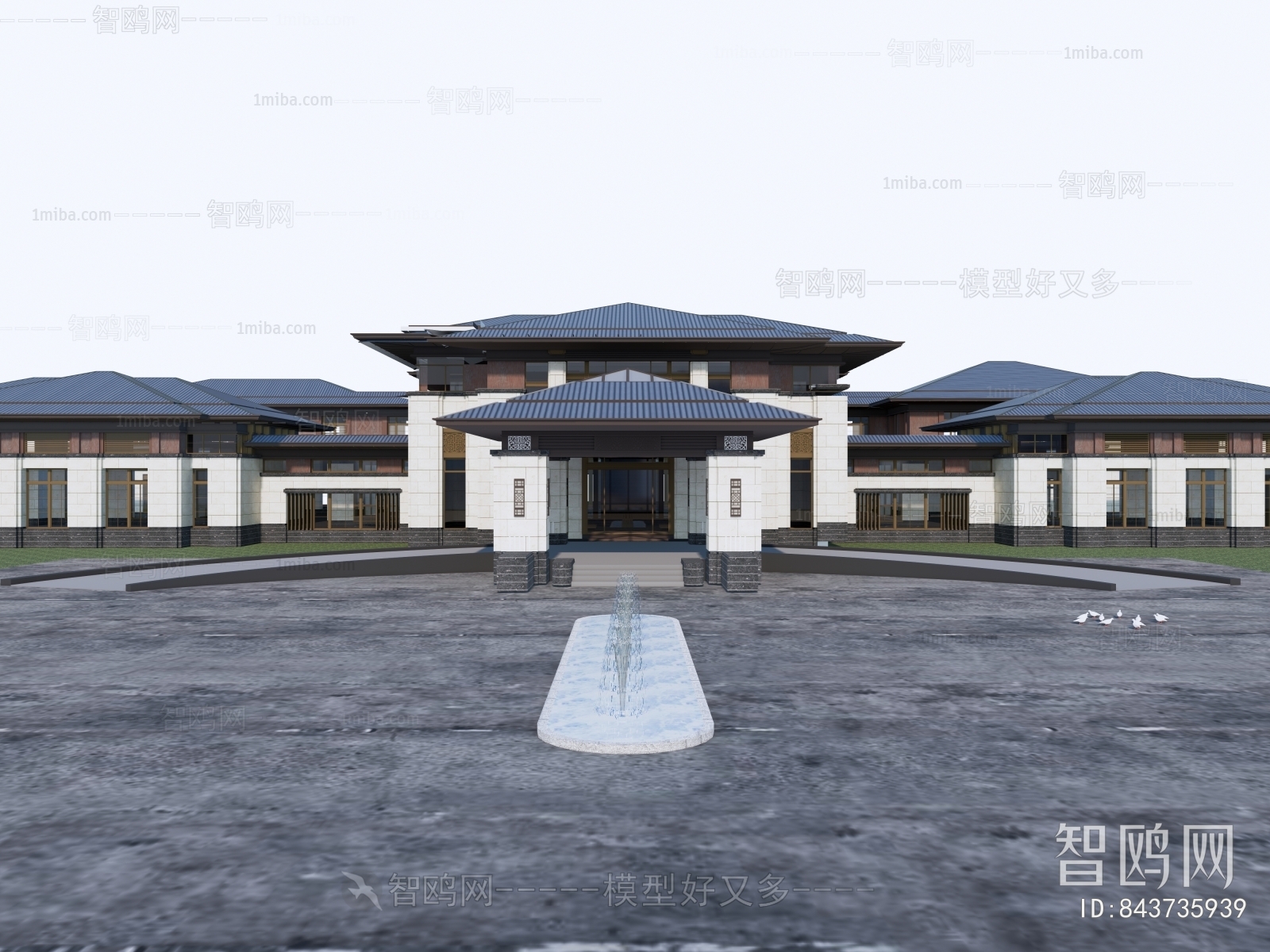 New Chinese Style Appearance Of Commercial Building