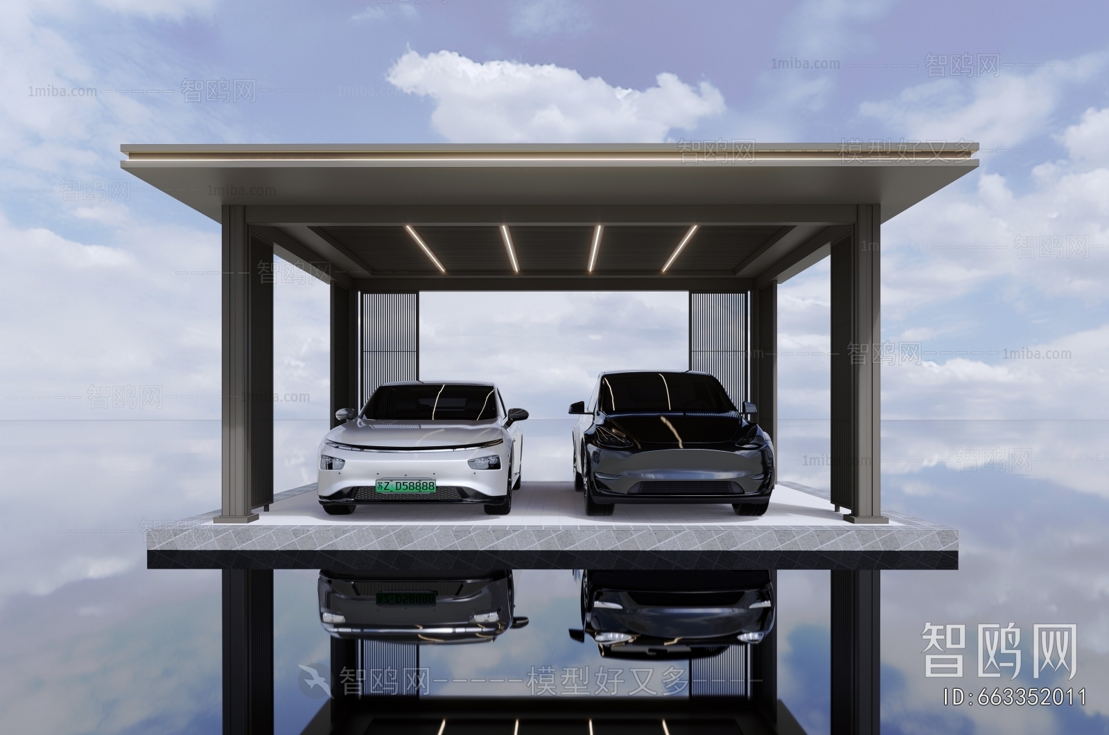 New Chinese Style Outdoor Parking Lot