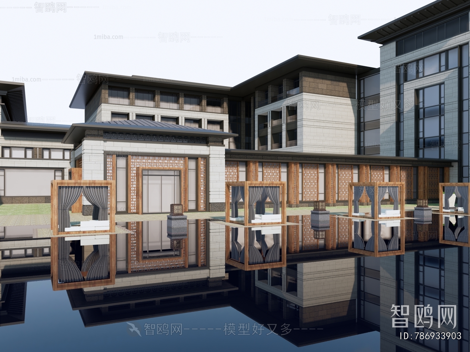 New Chinese Style Appearance Of Commercial Building