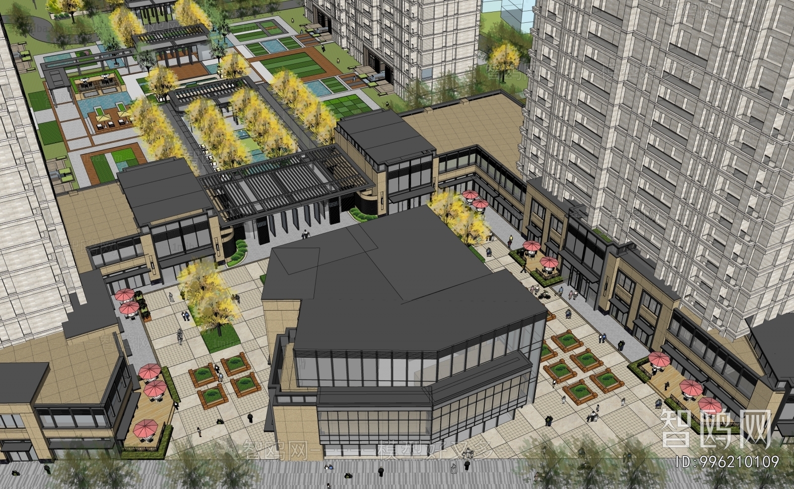 Modern Architectural Bird's-eye View Planning