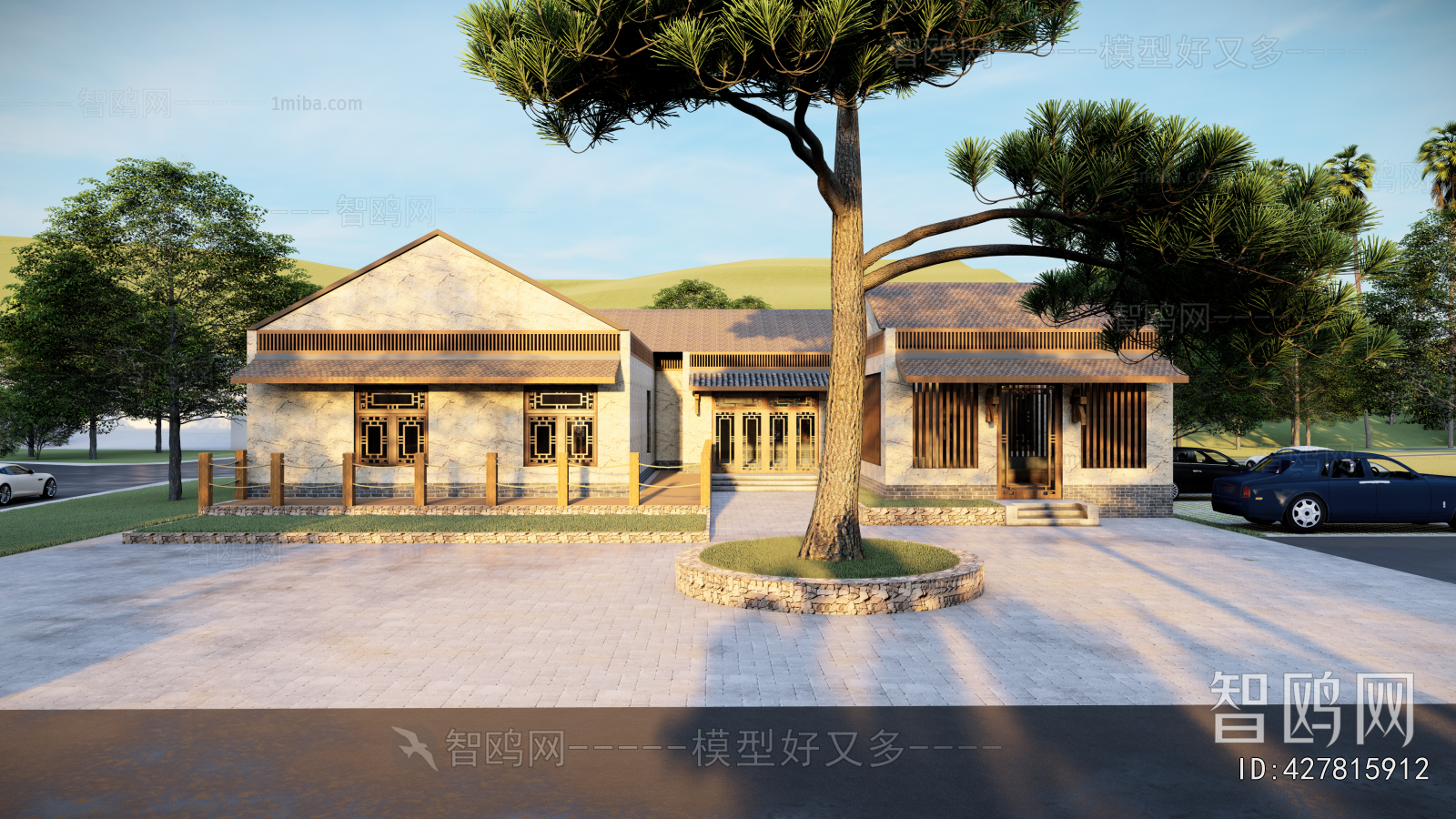 New Chinese Style Appearance Of Commercial Building