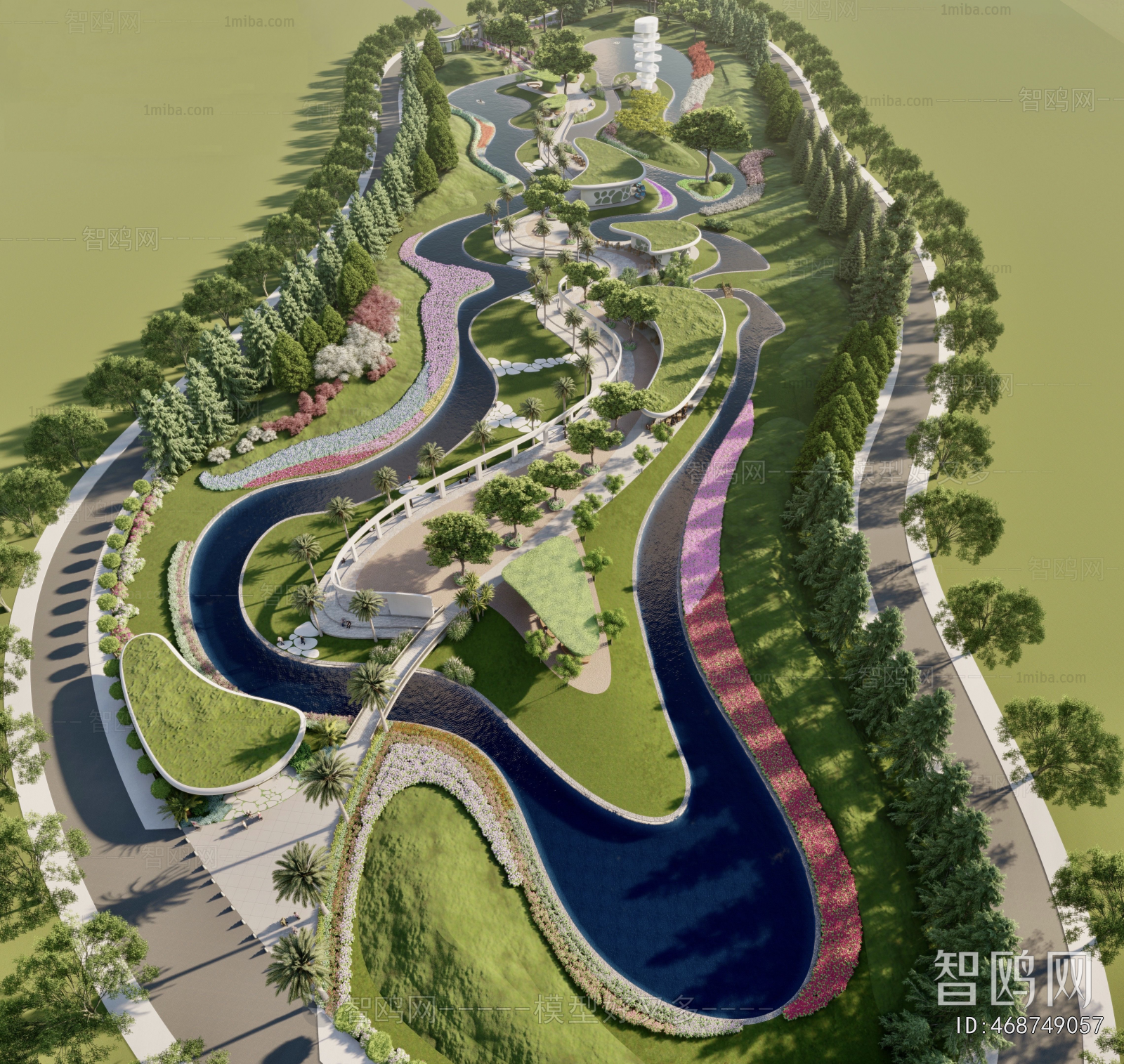 Modern Architectural Bird's-eye View Planning