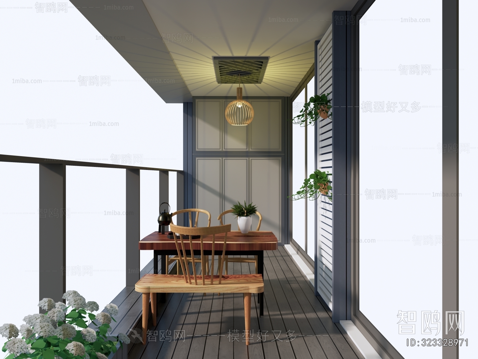 New Chinese Style Leisure Balcony