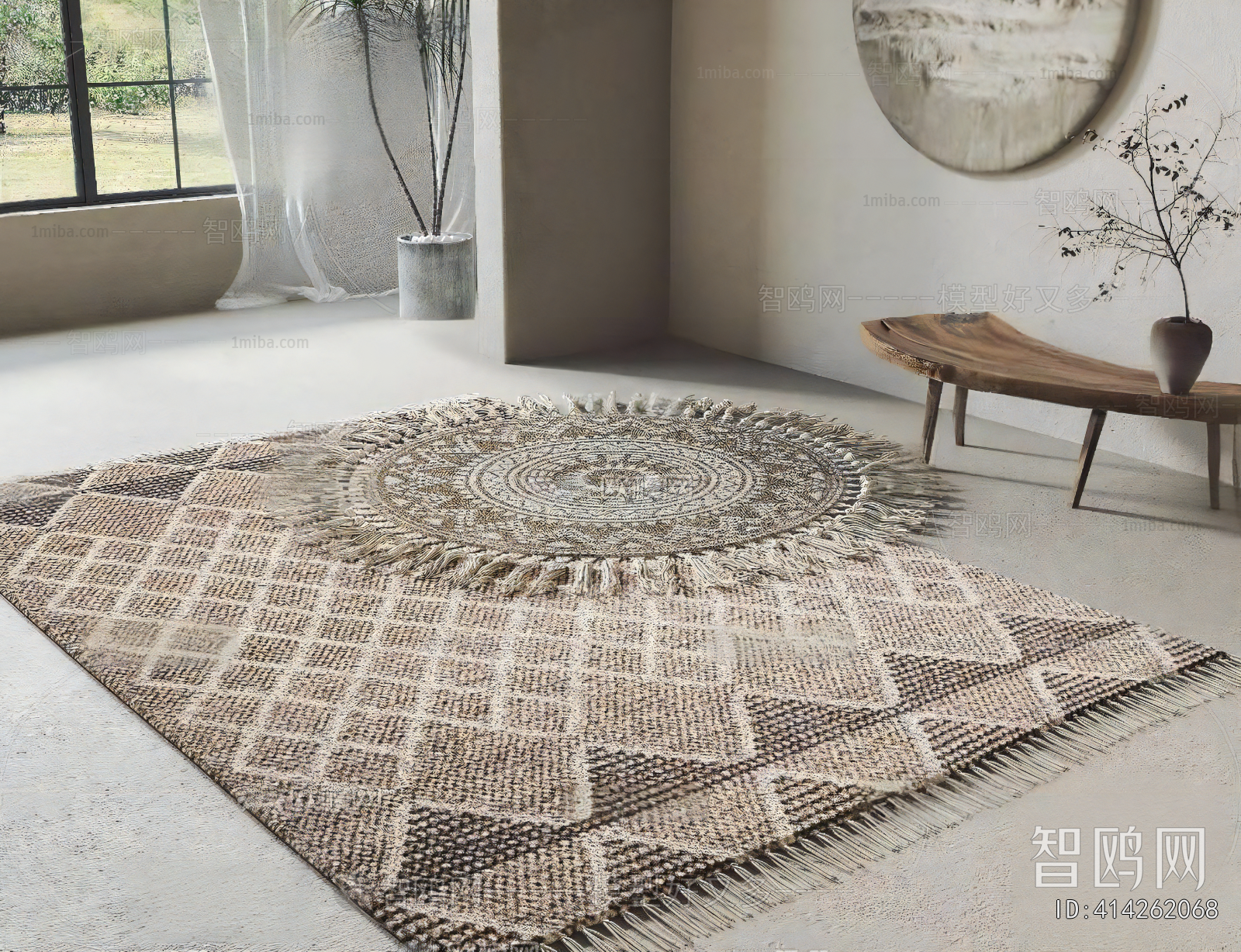 Wabi-sabi Style Circular Carpet