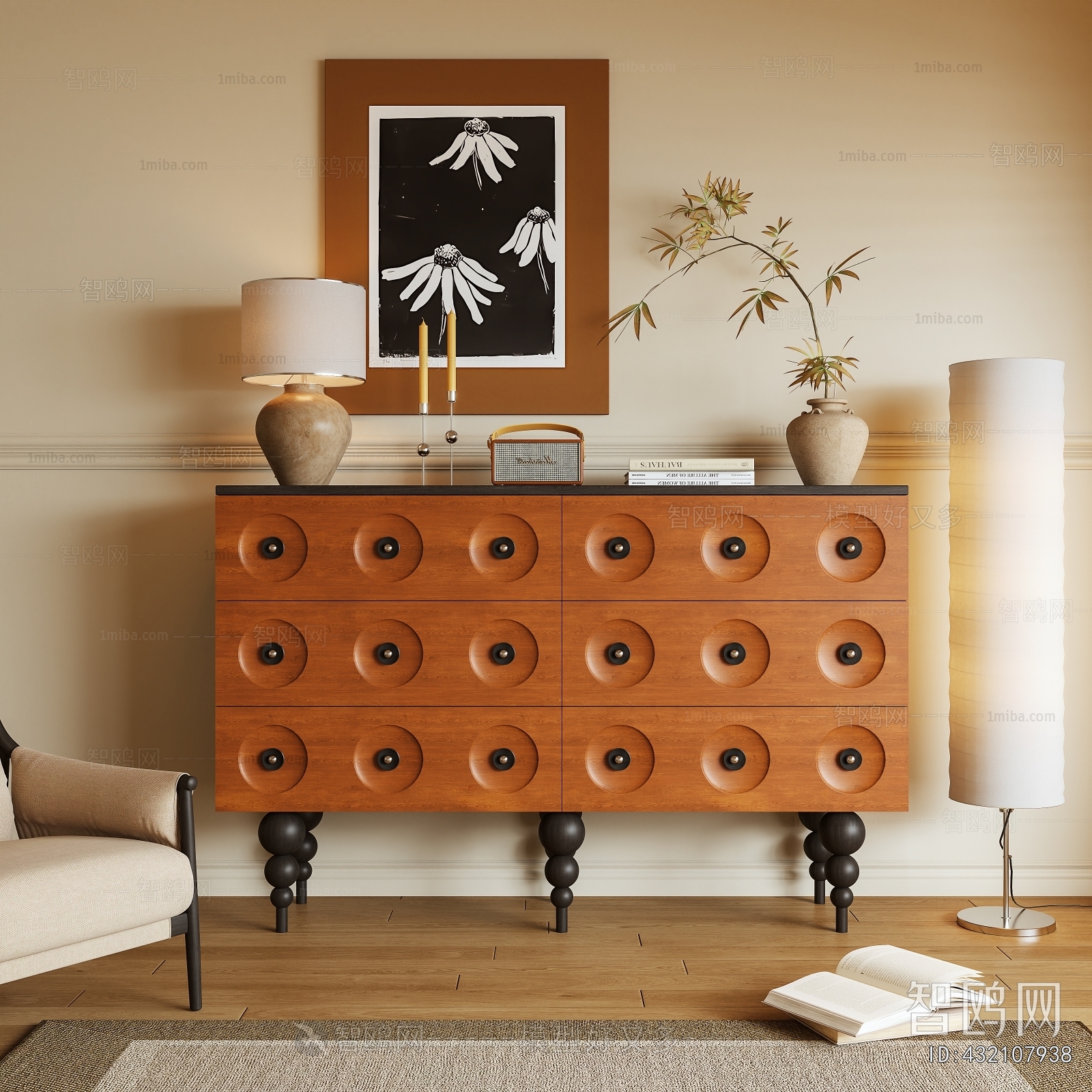 French Style Side Cabinet