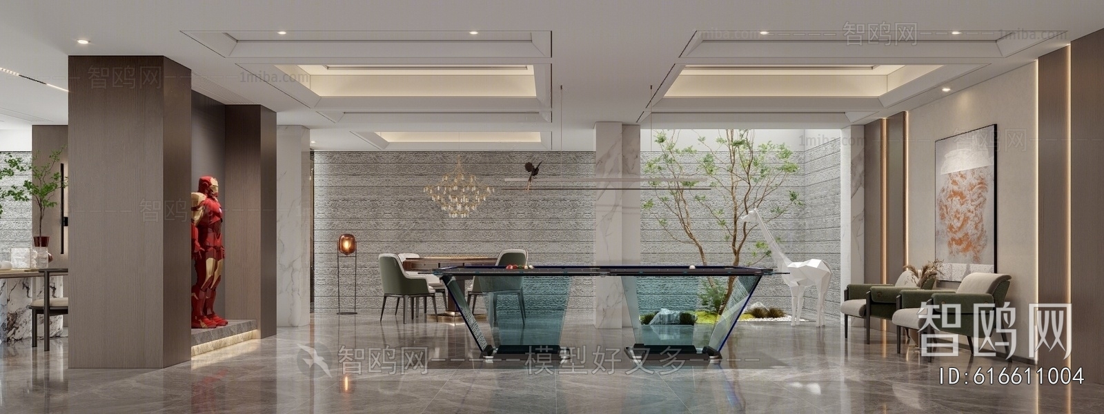 Modern Billiards Room