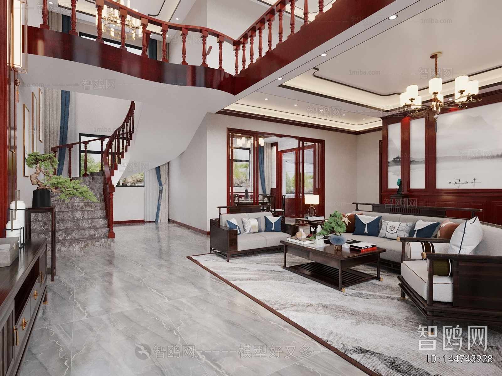 New Chinese Style A Living Room