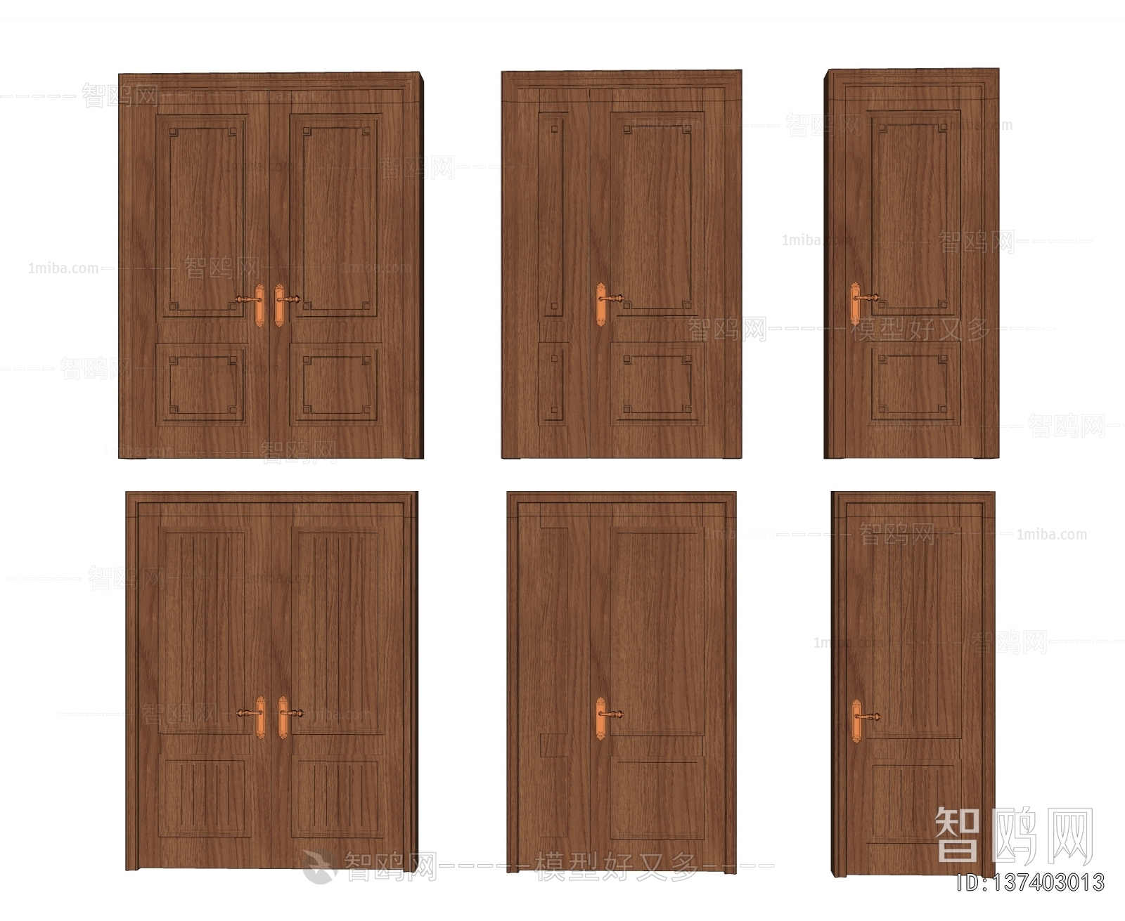 Simple European Style Double Door