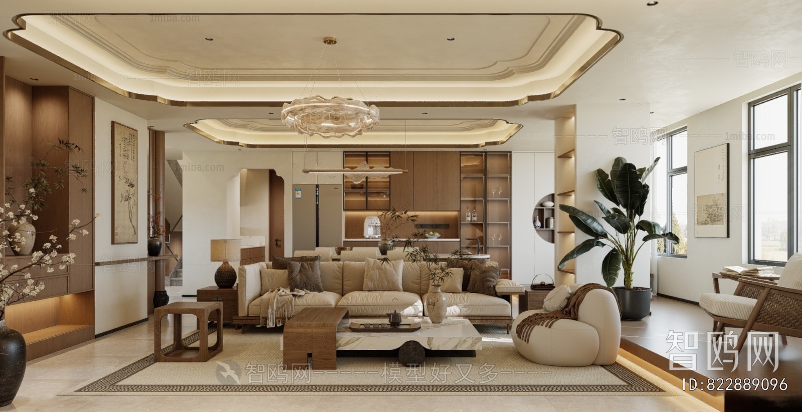 New Chinese Style A Living Room