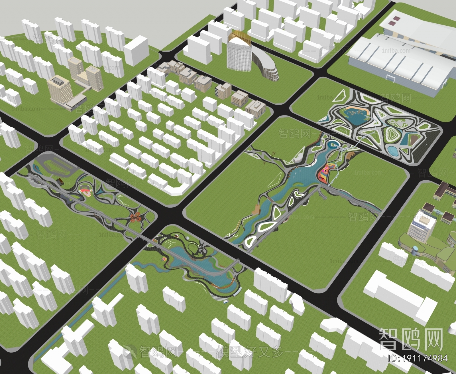 Modern Architectural Bird's-eye View Planning