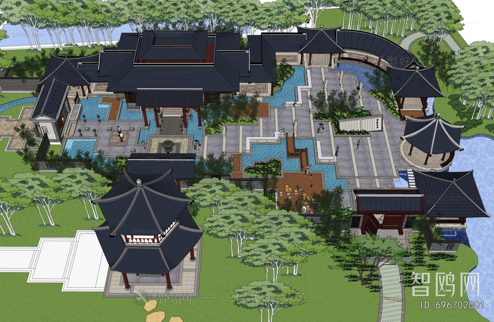 New Chinese Style Park Landscape