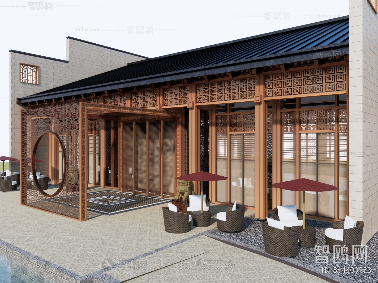 New Chinese Style Appearance Of Commercial Building