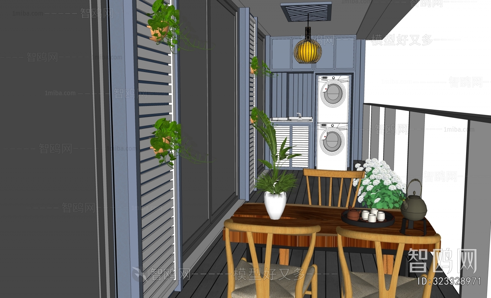 New Chinese Style Leisure Balcony