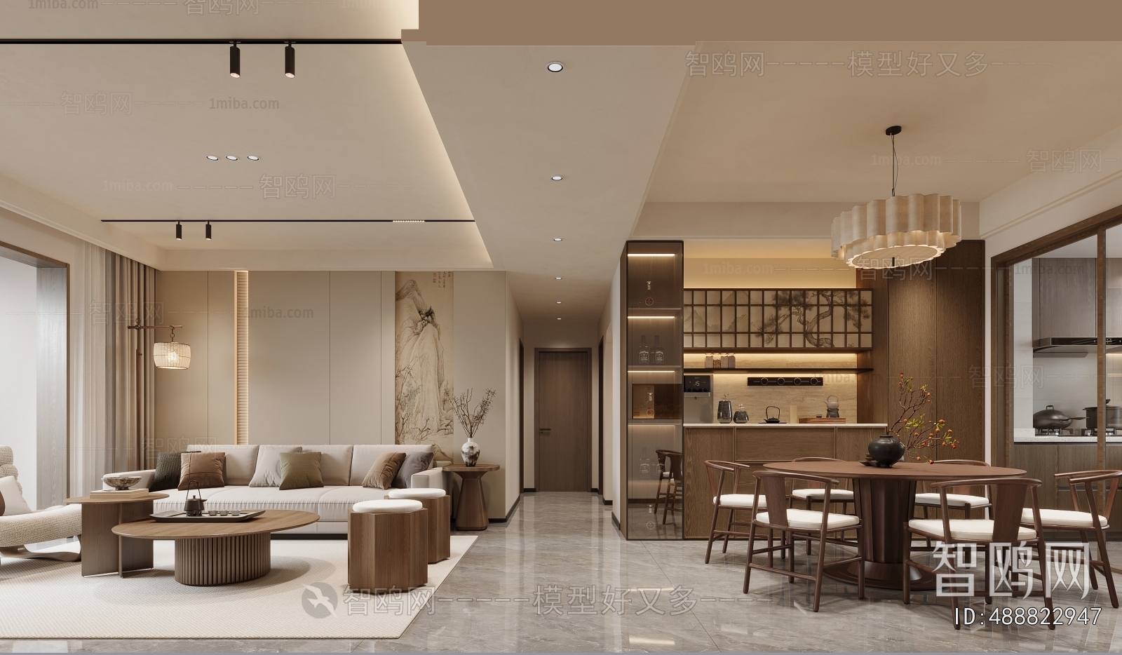 New Chinese Style A Living Room