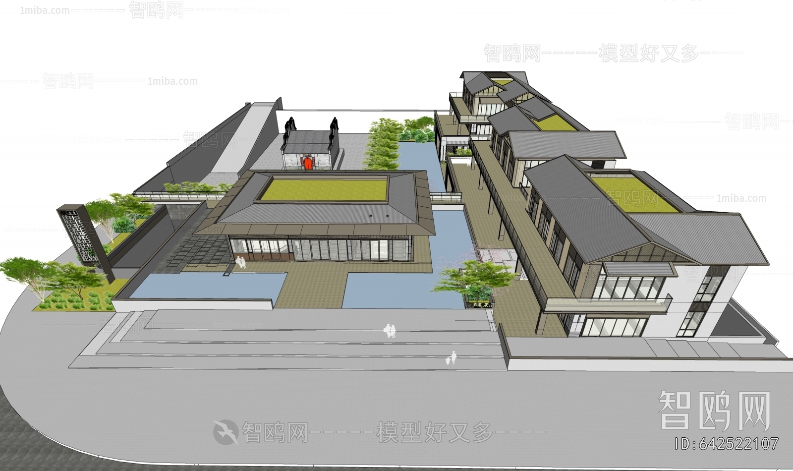 New Chinese Style Appearance Of Commercial Building