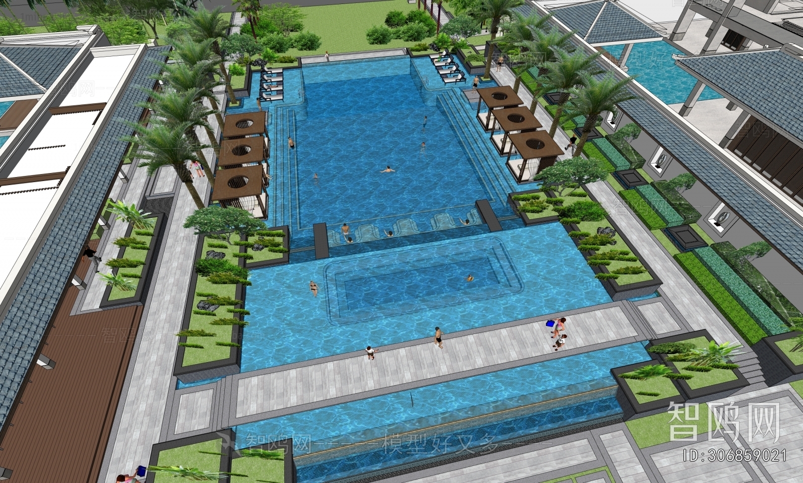 New Chinese Style Appearance Of Commercial Building