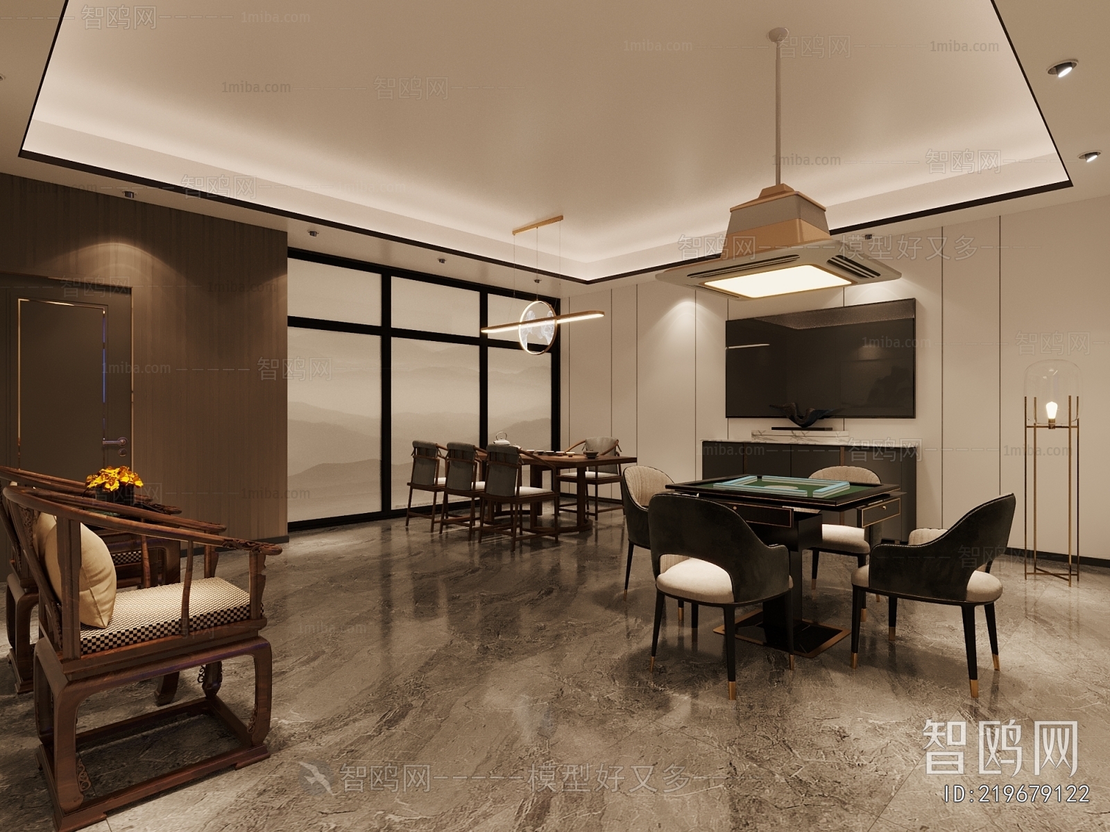New Chinese Style Chess And Card Room