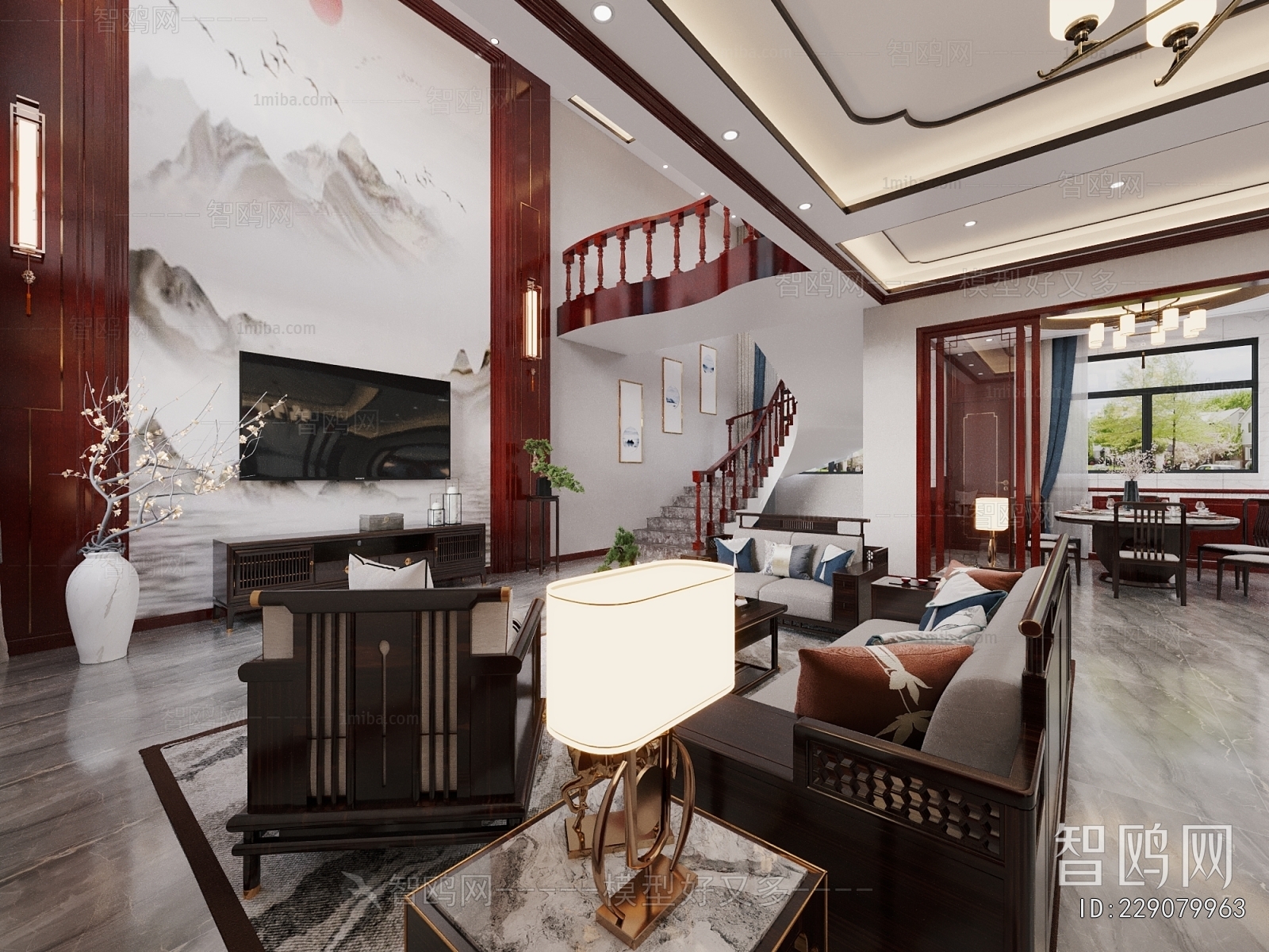 New Chinese Style A Living Room