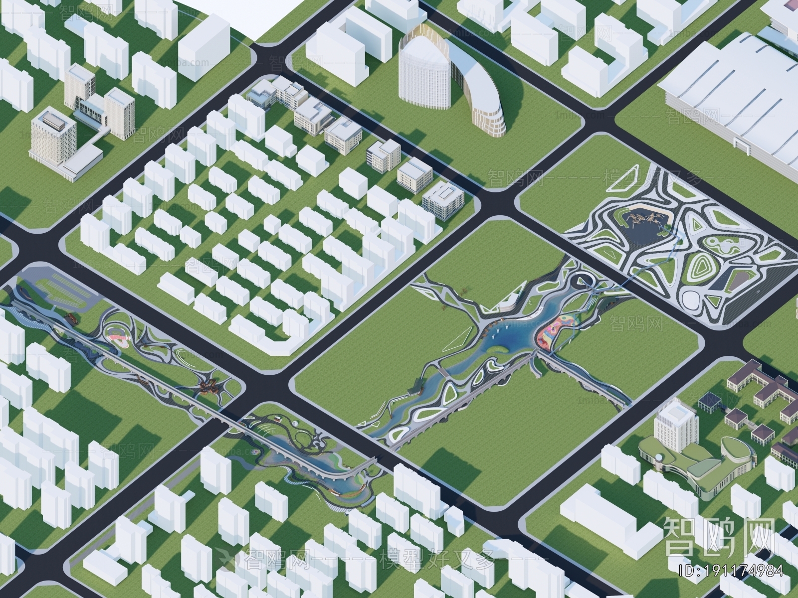 Modern Architectural Bird's-eye View Planning