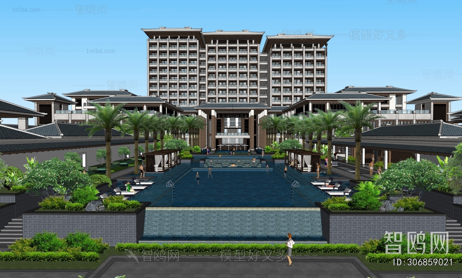 New Chinese Style Appearance Of Commercial Building