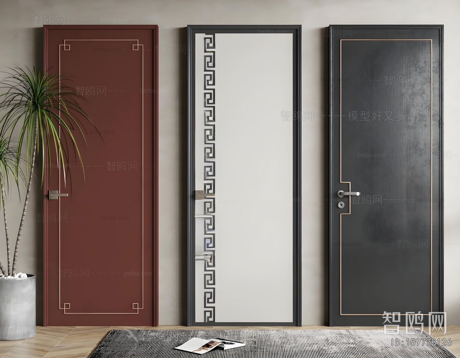 New Chinese Style Single Door