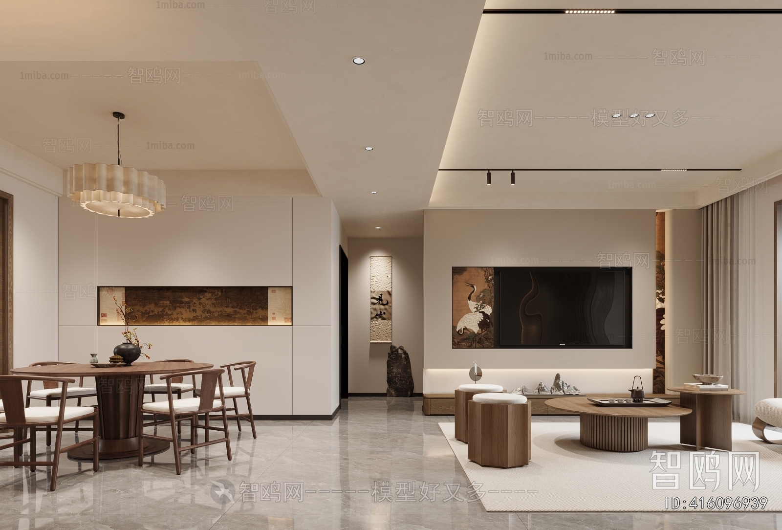 New Chinese Style A Living Room