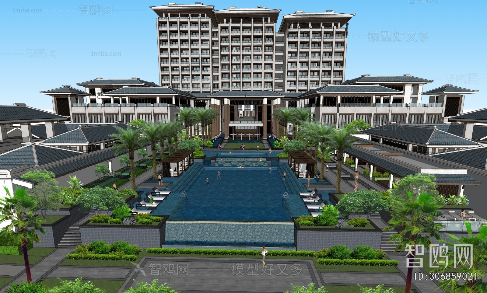 New Chinese Style Appearance Of Commercial Building