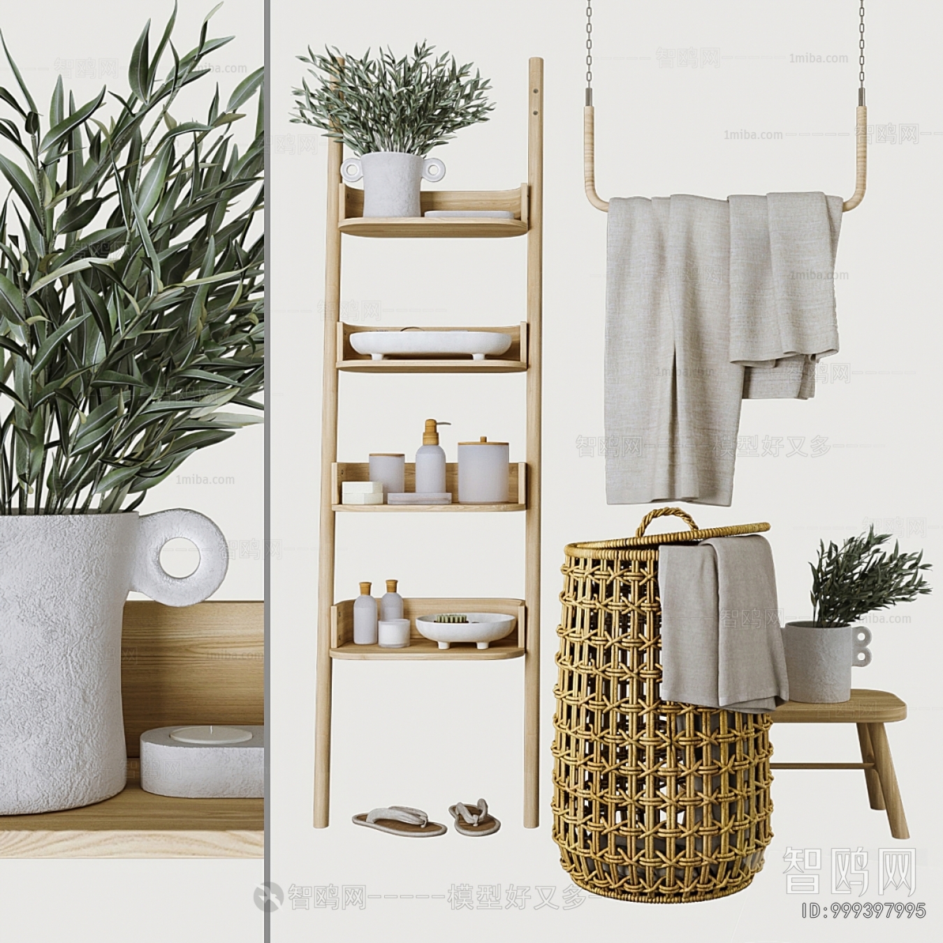 Wabi-sabi Style Bathroom Set