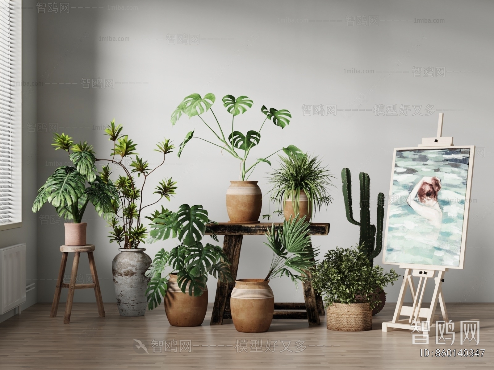 Modern Potted Green Plant