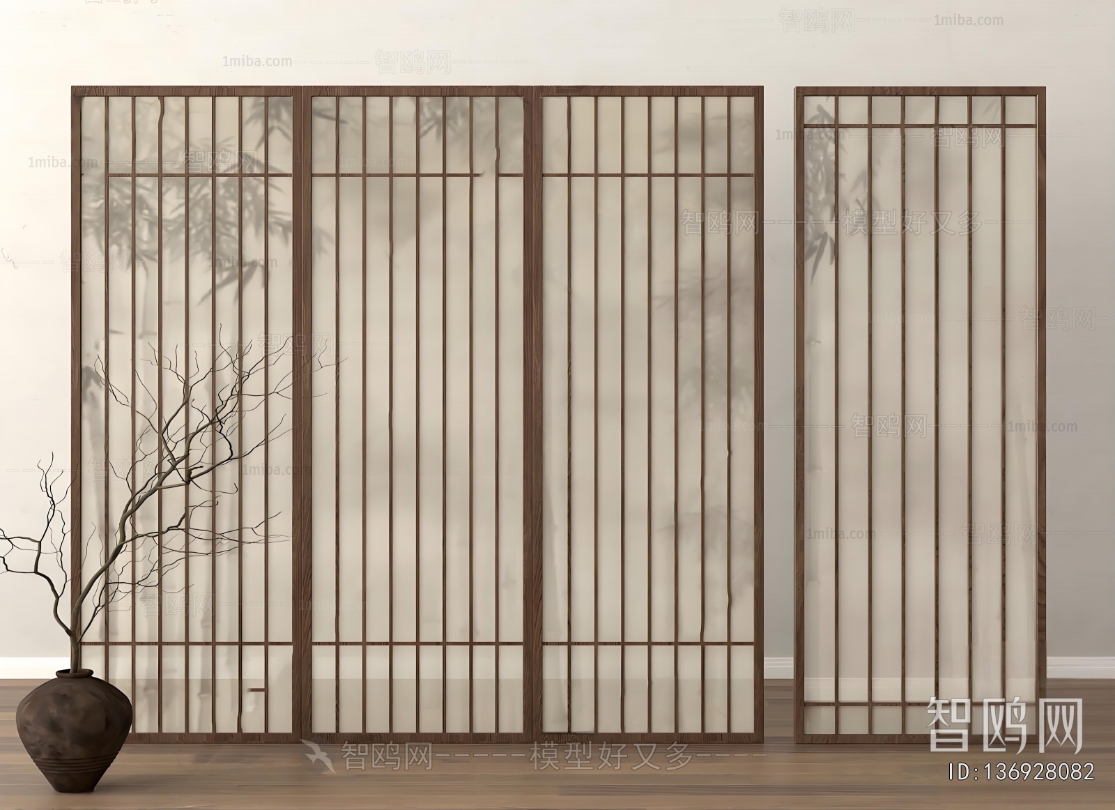 New Chinese Style Wooden Screen Partition
