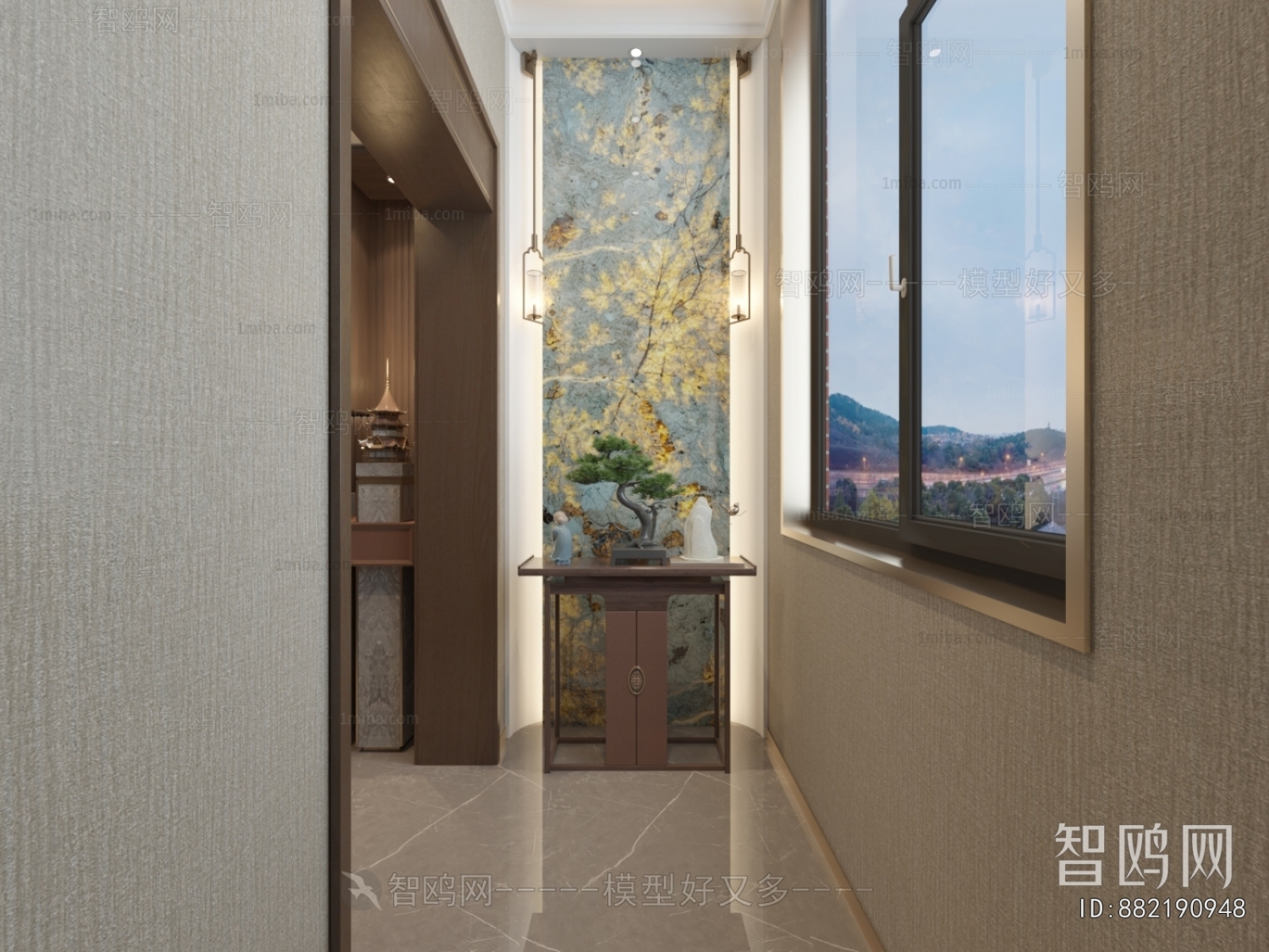 New Chinese Style A Living Room