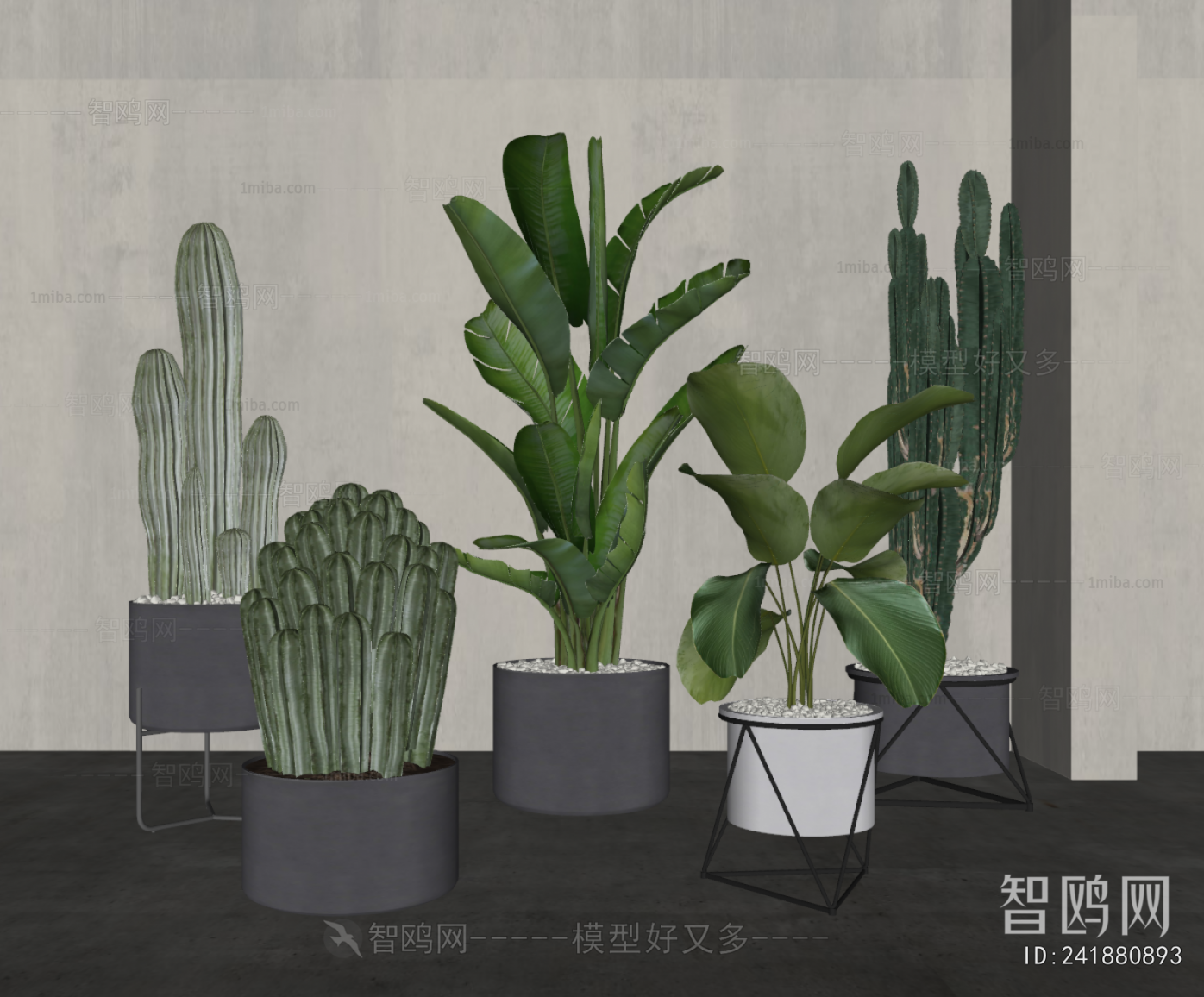 Modern Ground Green Plant Potted Plants