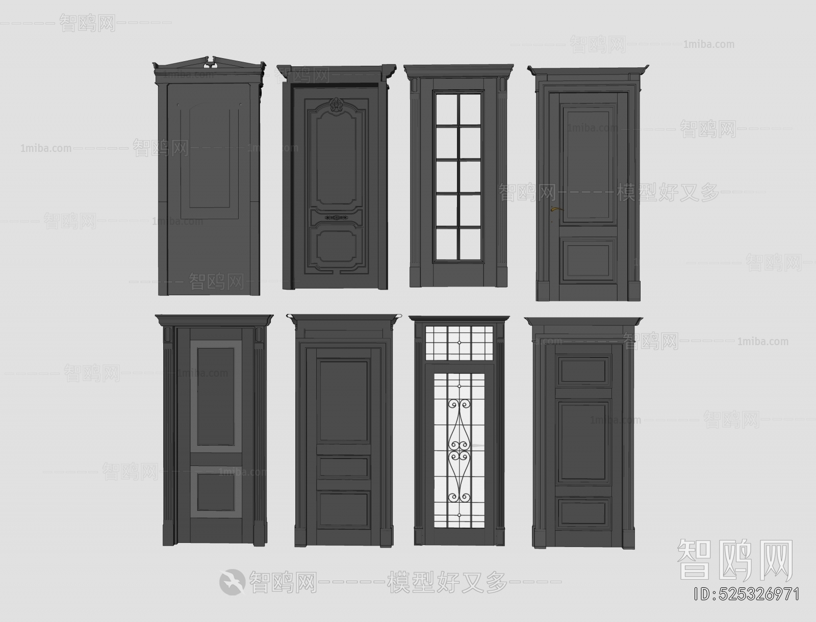 Simple European Style Single Door