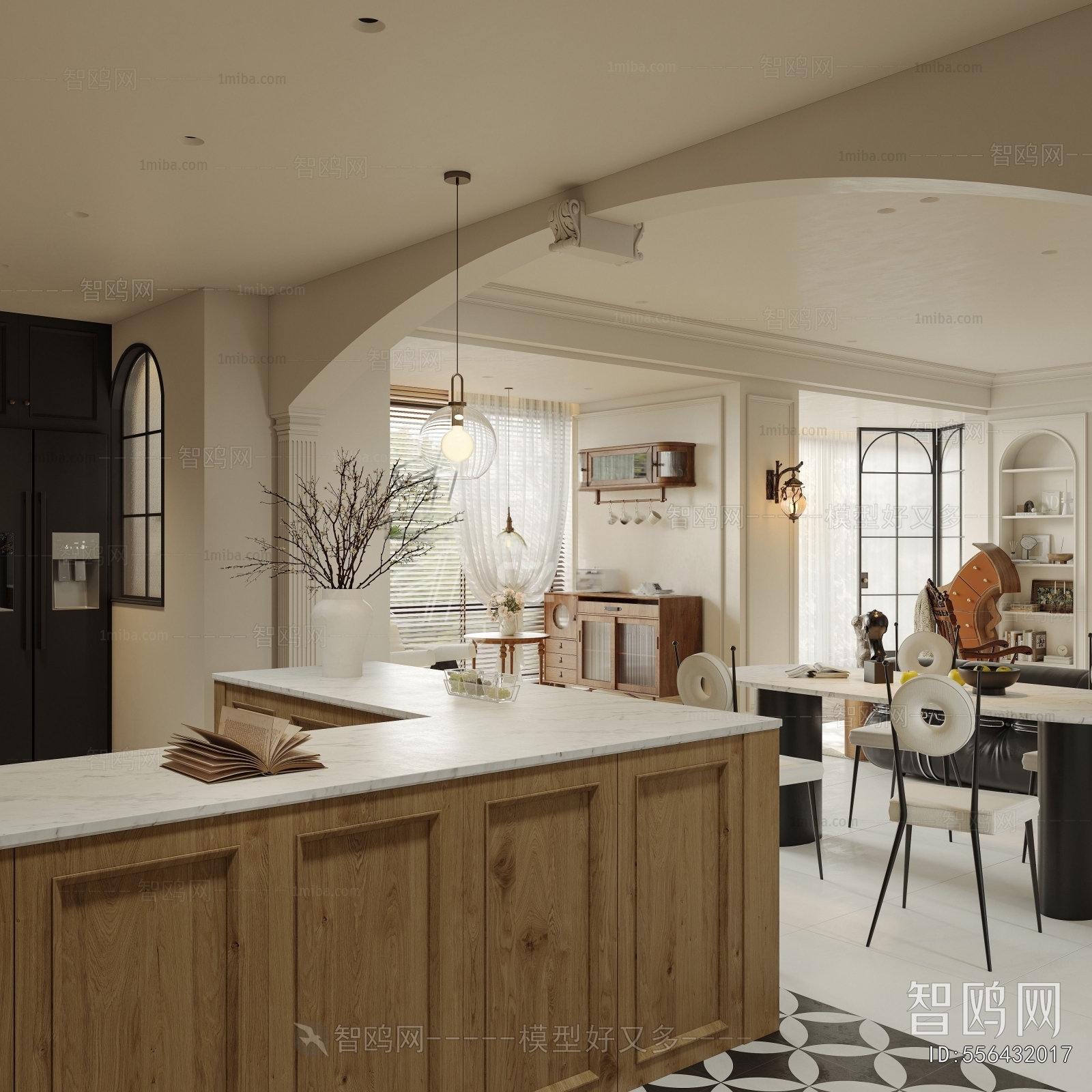 French Style Open Kitchen