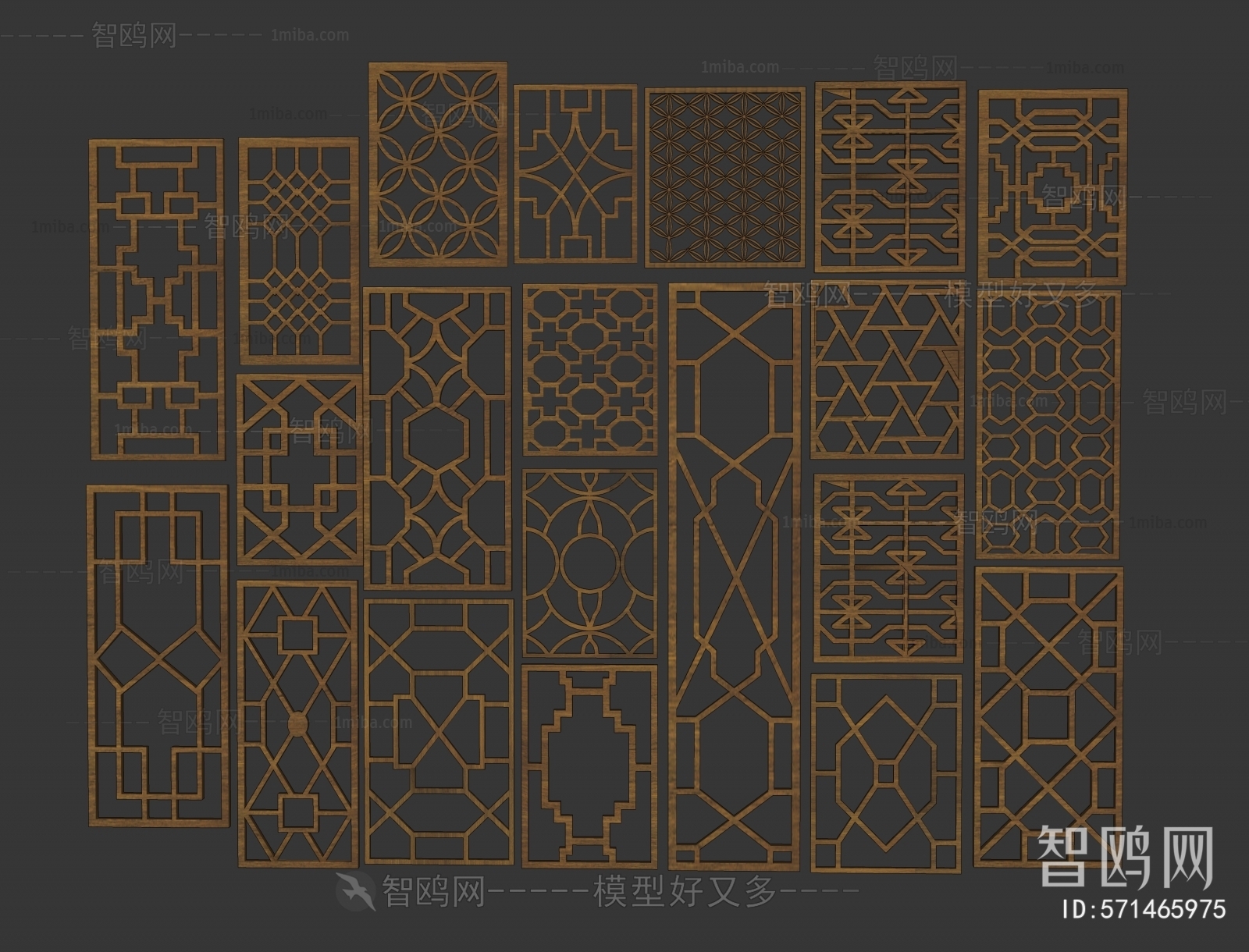 New Chinese Style Metal Screen Partition