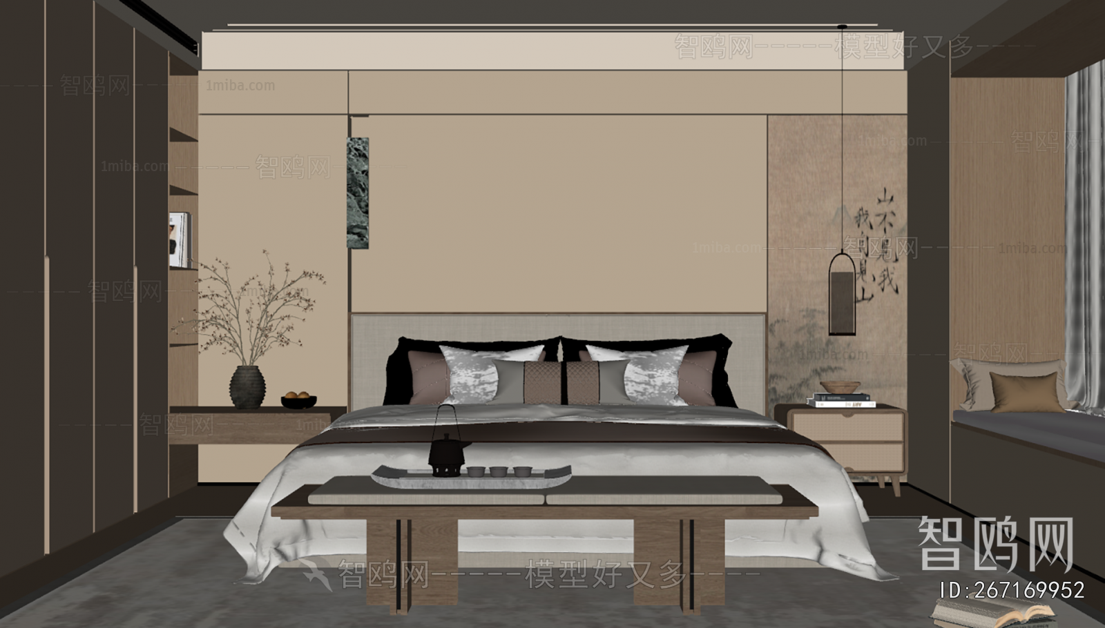 New Chinese Style Bedroom