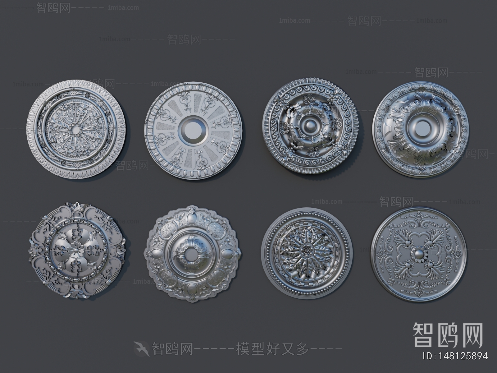 European Style Plaster Carved Top Plate