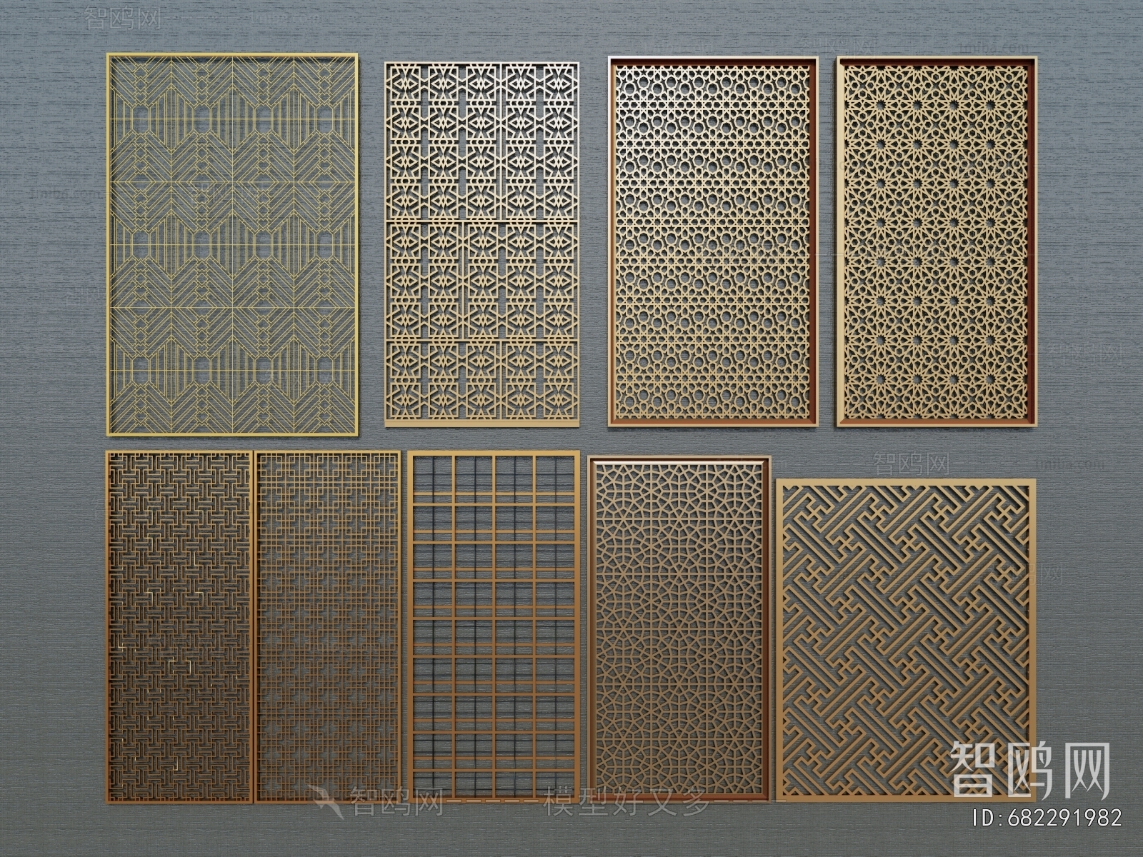 New Chinese Style Metal Screen Partition