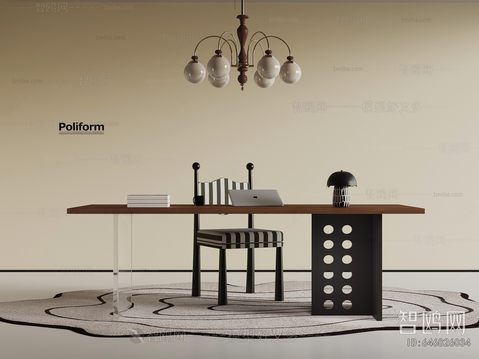 French Style Computer Desk And Chair