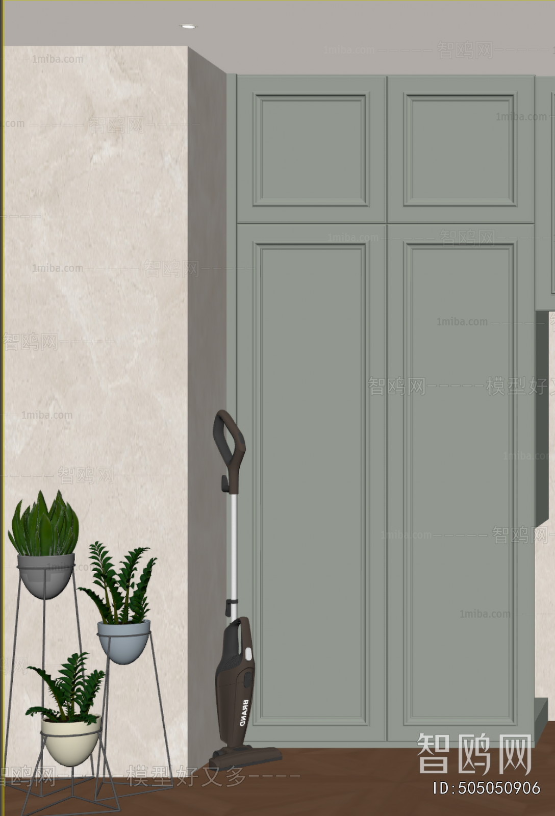 Modern Potted Green Plant