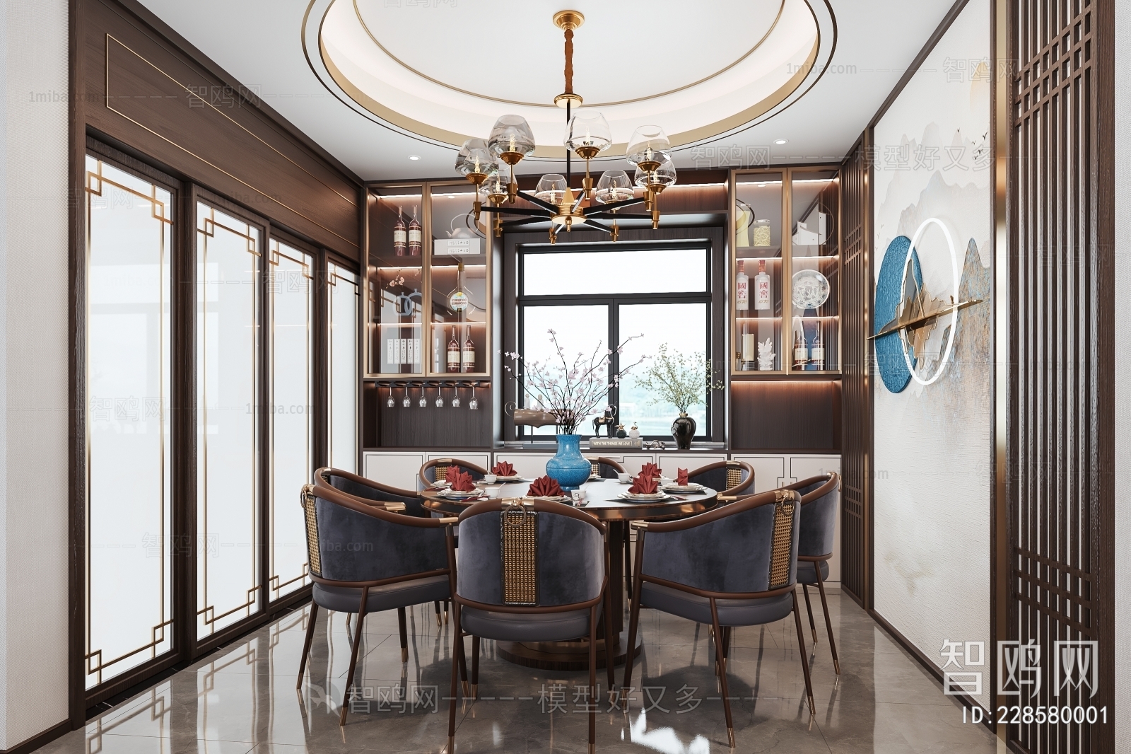 New Chinese Style A Living Room